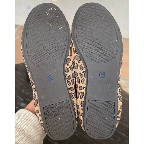 Rothy's Limited Edition Tan Cheetah Print Loafers Comfy Walking Work Slip On-8 - Picture 4 of 7